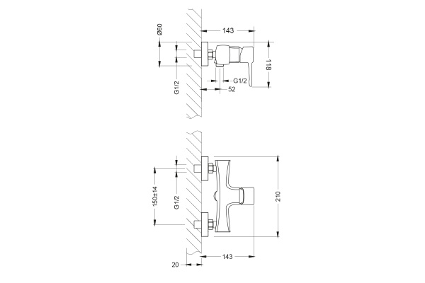 Смеситель для душа Lemark Evitta (LM0503C)