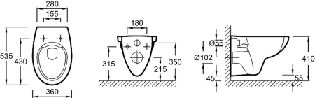 Комплект унитаза с инсталляцией Jacob Delafon Patio E21739RU-00