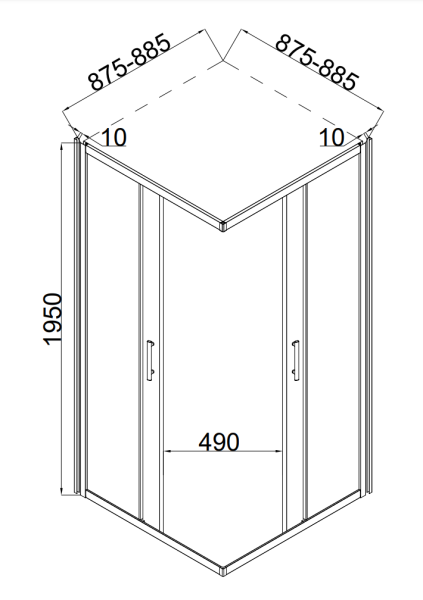 Душевой уголок Taliente 90х90 TA-09092-1MP