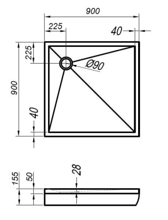 Душевой поддон Kolpa San Duro 100x100