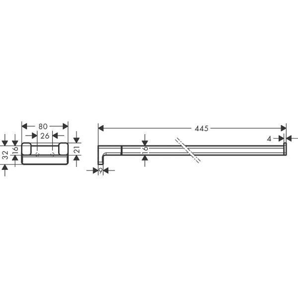 Двухрожковый держатель полотенец Hansgrohe AddStoris 41770670, матовый черный Двухрожковый держатель полотенец Hansgrohe AddStoris 41770670, матовый черный