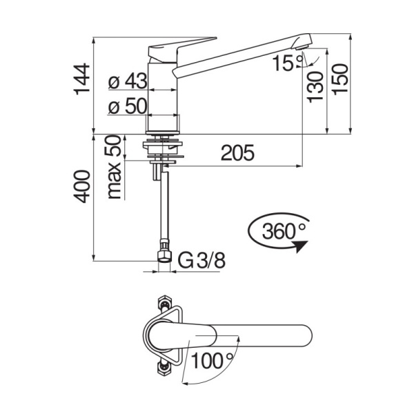 Смеситель для кухни Nobili Blues BSE101113/25CR