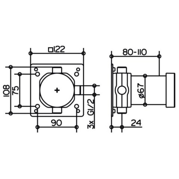 Скрытая часть смесителя Keuco Ixmo 59556 000170 (59556000170)