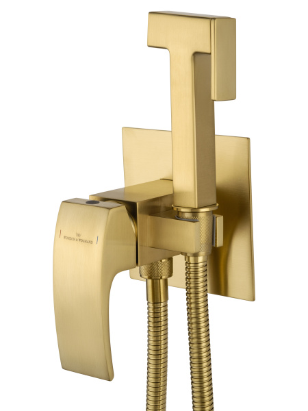 Смеситель с гигиеническим душем встраиваемый WONZON & WOGHAND FIT, брашированное золото WW-88829009-BG Смеситель с гигиеническим душем встраиваемый WONZON & WOGHAND FIT, брашированное золото WW-88829009-BG