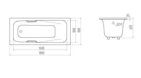 Чугунная ванна Goldman Saga (180x80) SG18080