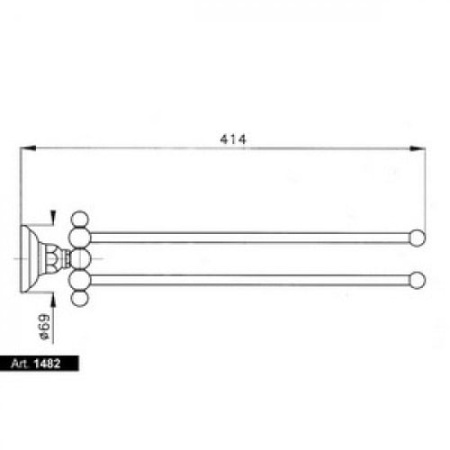 Полотенцедержатель-двойной Nicolazzi Classico 1482TB, тосканская бронза