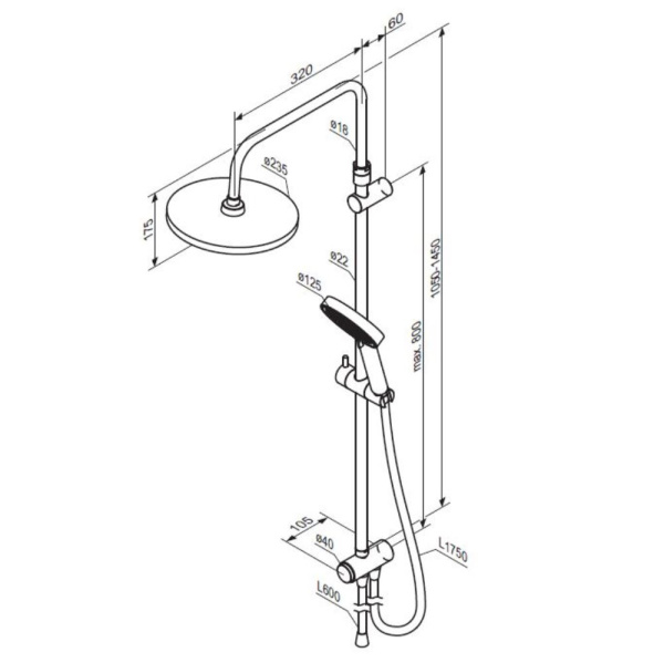 Душевая стойка Damixa Apollo 947000300