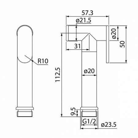 Гигиеническая лейка латунь IDDIS (020SB0Gi20)