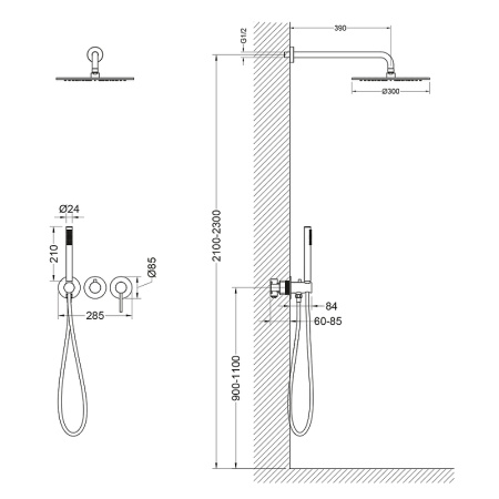 Душевой комплект Timo Saona SX-2349/17SM