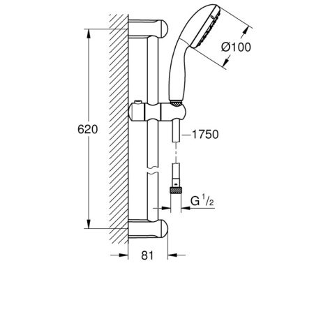 Душевой гарнитур Grohe New Tempesta 26803000