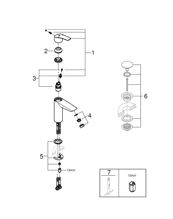 Смеситель однорычажный для раковины Grohe Eurosmart 23324 003 (23324003) хром