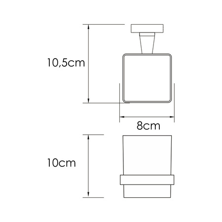 Стакан для зубных щеток одинарный WasserKRAFT Rhin K-8728