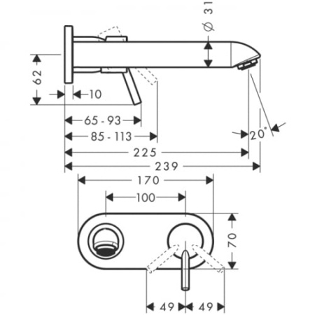 Смеситель для раковины HANSGROHE Тalis S2 31611000