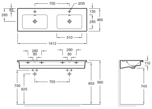 Раковина Jacob Delafon Vox EXAA112-Z-00