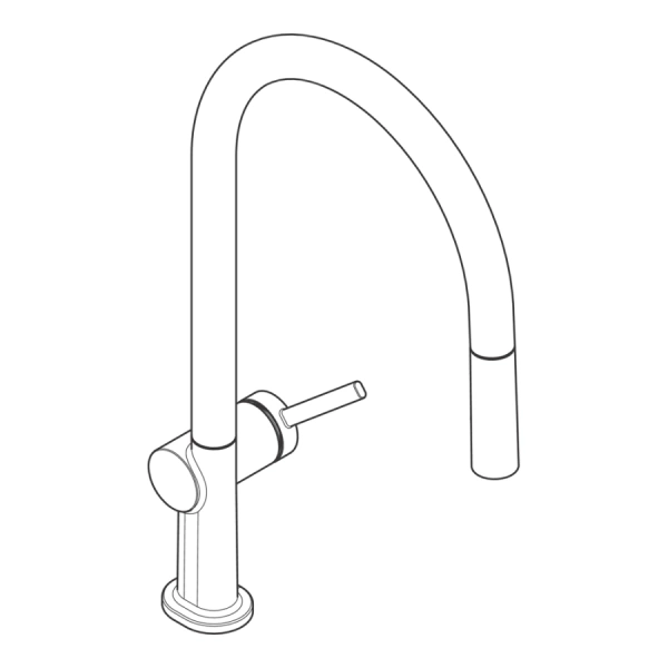 Смеситель для кухни с выдвижным изливом sBox Hansgrohe Talis M54 2jet 72801340 шлифованный черный хром