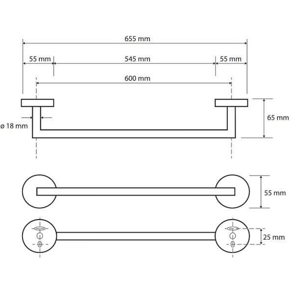 Полотенцедержатель, 60см Bemeta Sablo 160204042