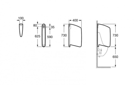 Перегородка для писсуара Roca Wing 387090000