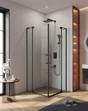 Душевой уголок (90х100) CEZARES SLIDER SLIDER-AH-2-90/100-100/110-C-NERO