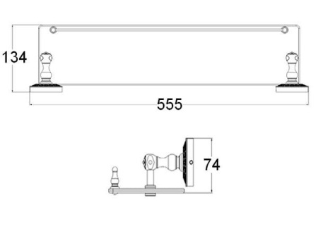Полка стеклянная Zorg Antic AZR 15 BR