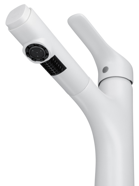 Смеситель для раковины с выдвижным изливом WONZON & WOGHAND, белый матовый WW-AE4151-MW