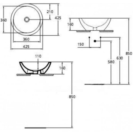 Раковина накладная Ideal Standard Strada (42x42) K078301