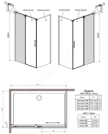 Душевая стенка Radaway Espera 380232-71L
