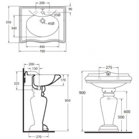 Пьедестал для раковин Azzurra Jubilaeum JUCLT0000000BI/(JUB300 bi)