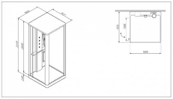 Душевая кабина Am.Pm Awe W15C-804-090MTE
