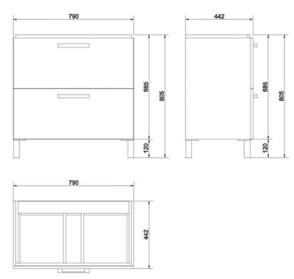 Тумба под раковину Cersanit MELAR 80 64130