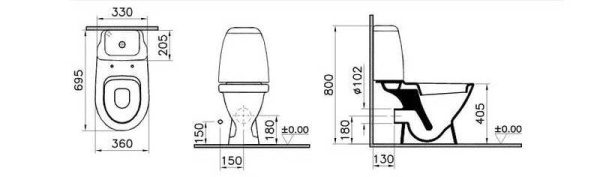 Унитаз чаша  VITRA Grand 6611B003-0075