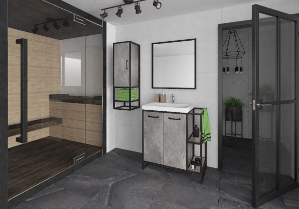 Зеркало Style Line ЛОФТ 80 (80x70) ЛС-000010024 серый