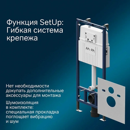 Комплект унитаза с инсталляцией Am.Pm MasterFit Like Aquaspin IS100238.801900 с сиденьем микролифт, кнопка черный матовый