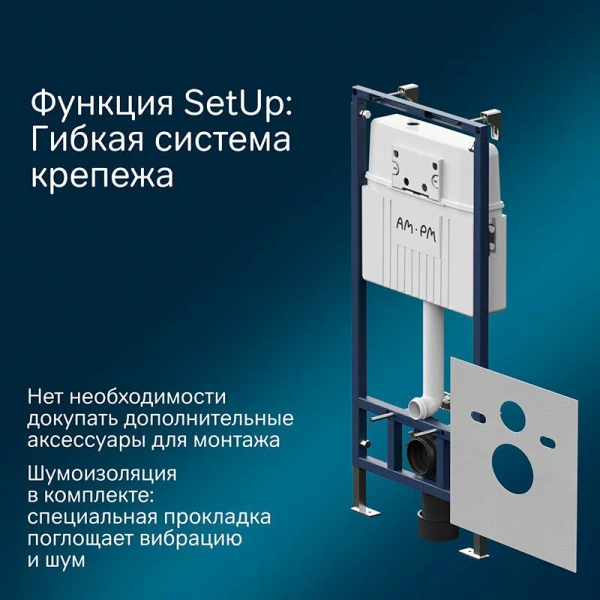 Комплект унитаза с инсталляцией Am.Pm MasterFit Like Aquaspin IS100238.801900 с сиденьем микролифт, кнопка черный матовый