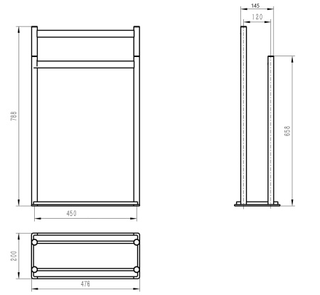 Стойка для полотенец WONZON & WOGHAND, темный графит WW-V4901-GM