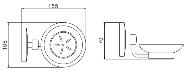 Мыльница стеклянная  Savol S-007159