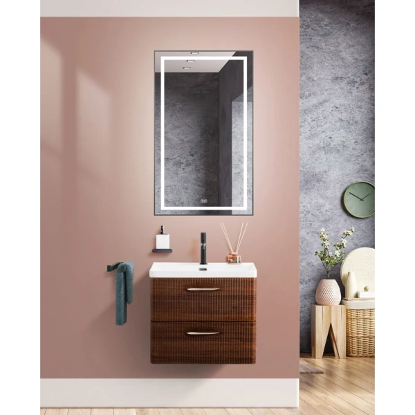 Тумба под раковину BelBagno Due DUE-500-2C-SO-NOCE-P без ручек, Noce