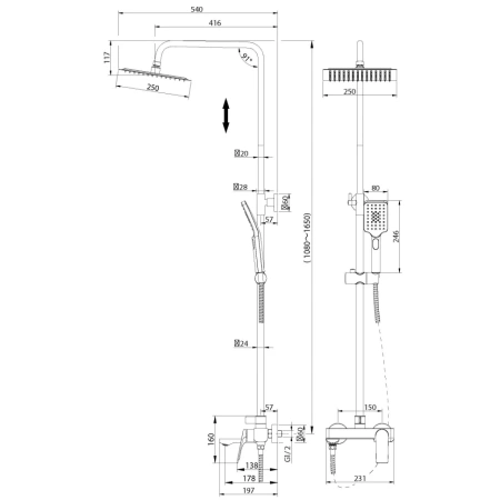 Душевая система Grossman Cosmo 500.K35.02.100 хром глянцевый