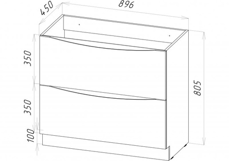 База под раковину напольная BelBagno MARINO-900-2C-PIA-BL-P Bianco Lucido