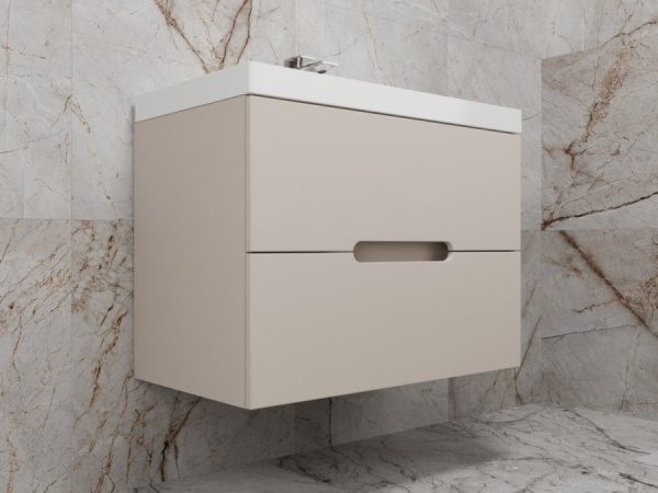 Тумба под раковину подвесная 80 см Style Line Матис ЛС-00002308 кремовый матовый