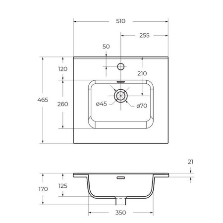 Раковина мебельная (50х46,5) BelBagno BB500ETL