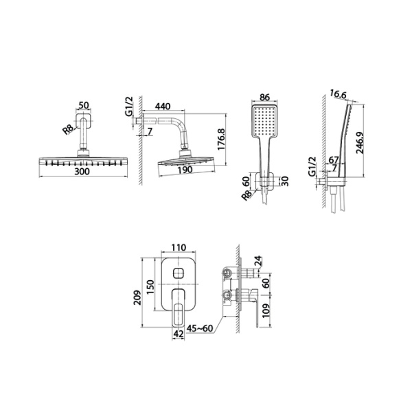 Душевой комплект Iddis Slide SLISB02i67