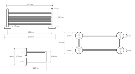 Полочка для полотенец Bemeta Omega 104205102