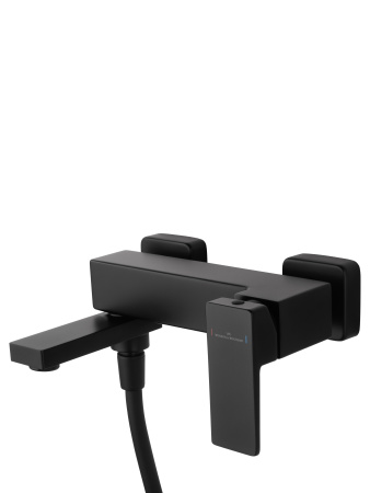 Смеситель для ванны с душем WONZON & WOGHAND CUBE 2.0, черный матовый WW-88037068-MB
