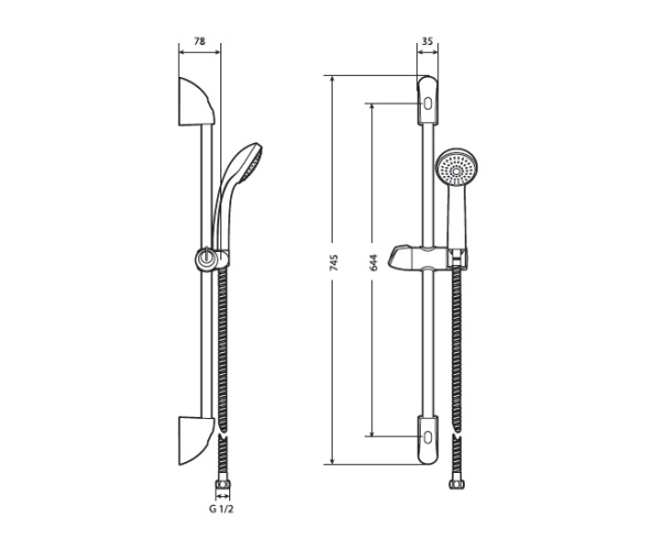 Душевой гарнтиур Roca Natura 80/1F 5B9402C07