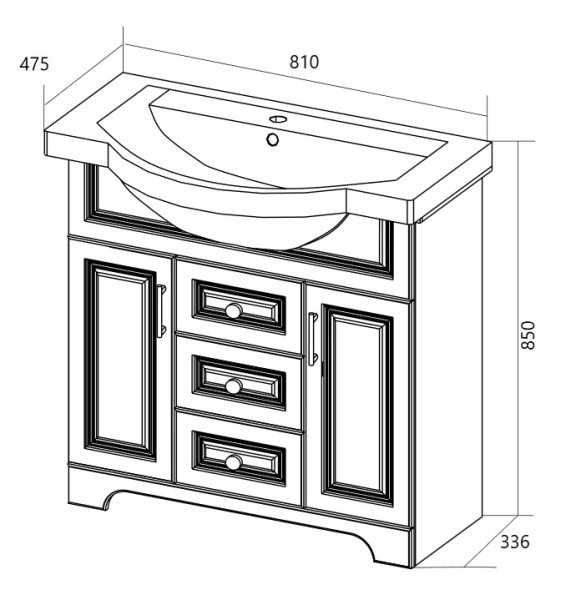 Тумба под раковину 1Marka  Прованс New 80Н