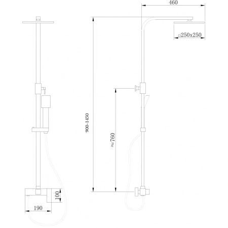 Душевая стойка ABBER Daheim AF8220L без излива, хром