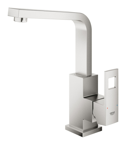 Смеситель для раковины однорычажный Grohe Eurocube 23135 DC0 (23135DC0) суперсталь