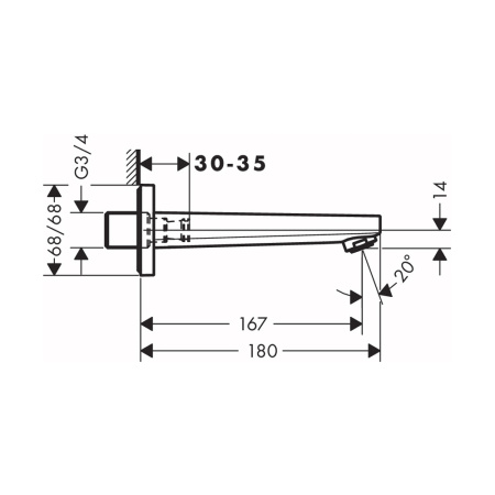 Излив для ванны Hansgrohe Metropol 32542000 хром