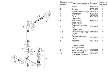 Смеситель однорычажный для раковины Grohe Allure 32249 000 (32249000)