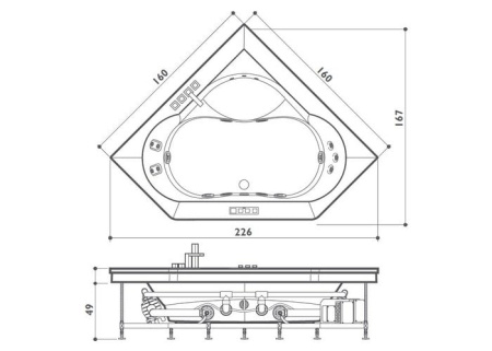 Акриловая ванна Jacuzzi Aura CRC7801021